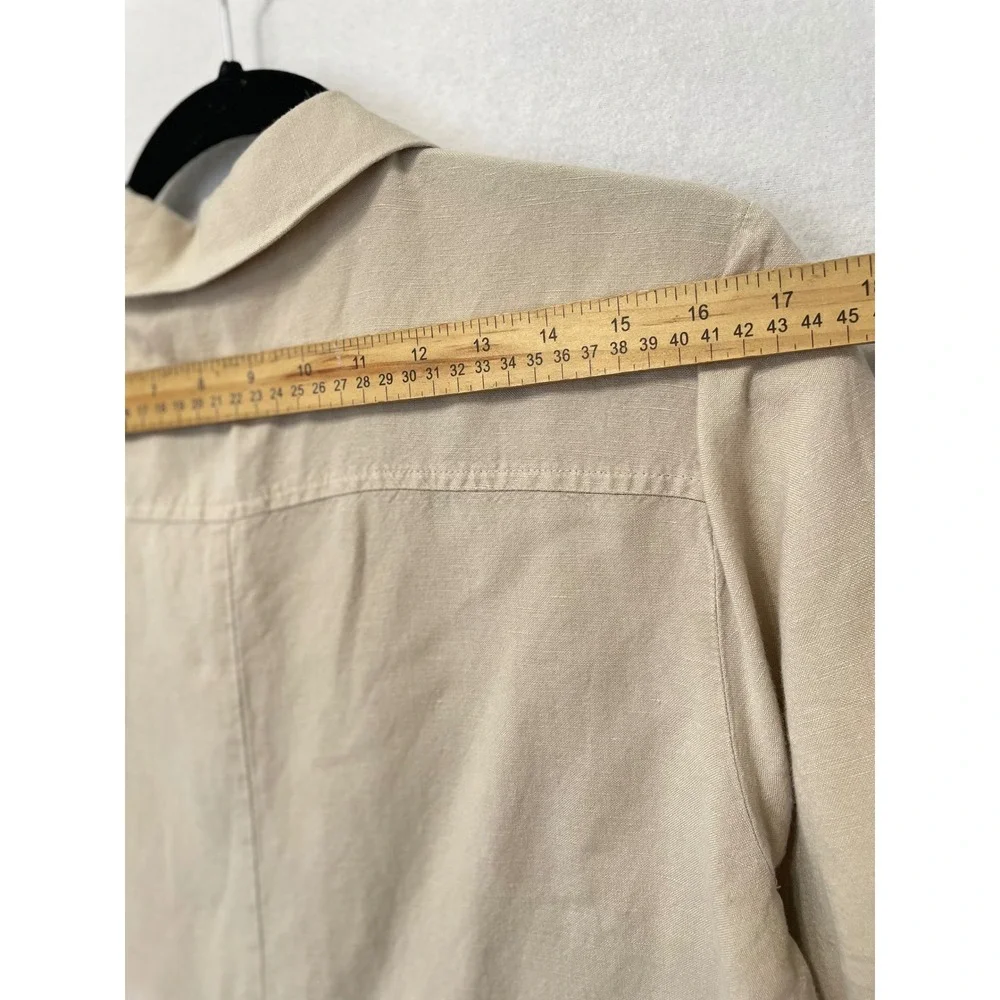 Philosophy Republic Clothing Tunic Top Women‎ L Tan Linen Blend Henley Pullover